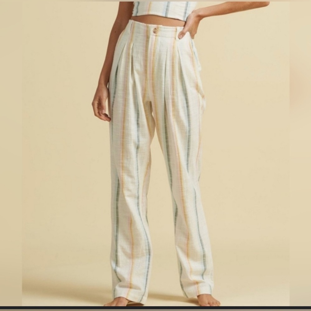 Billabong x Salty Blonde Linen Blend Striped Pants Size 27